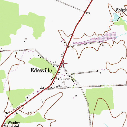 Topographic Map of Edesville, MD
