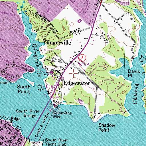 Topographic Map of Edgewater, MD