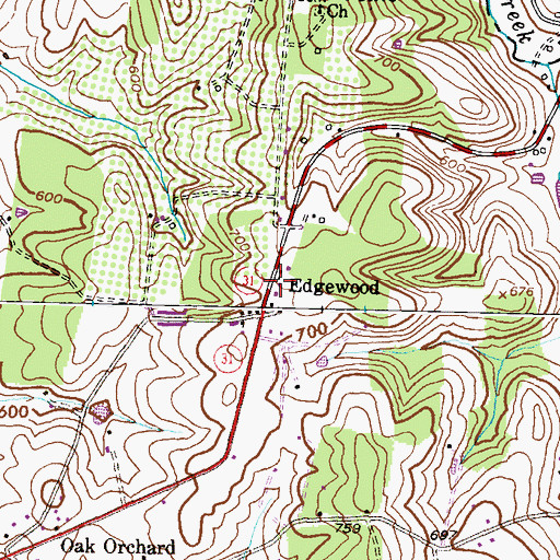 Topographic Map of Edgewood, MD