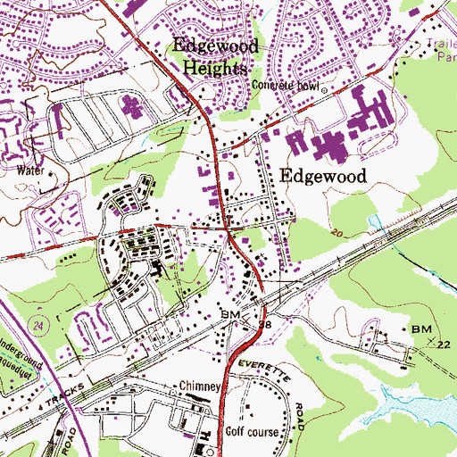 Topographic Map of Edgewood, MD