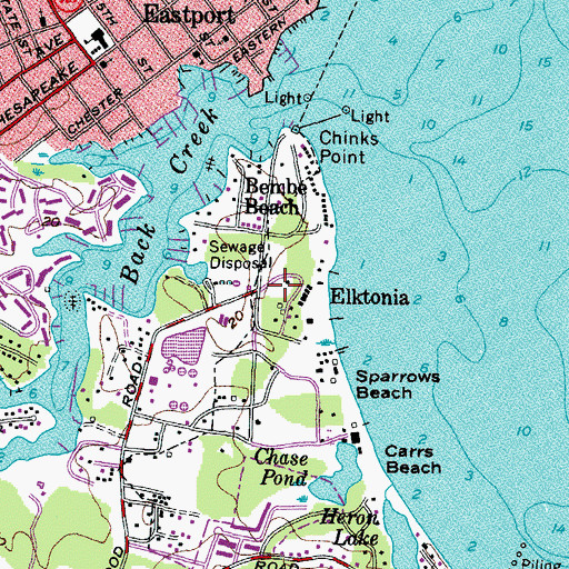Topographic Map of Elktonia, MD