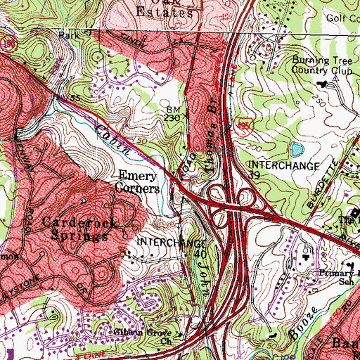 Topographic Map of Emery Corners, MD