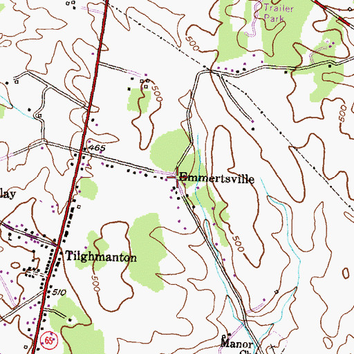 Topographic Map of Emmertsville, MD