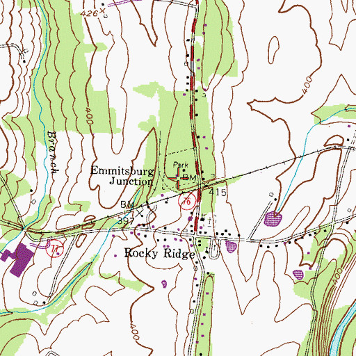 Topographic Map of Emmitsburg Junction, MD