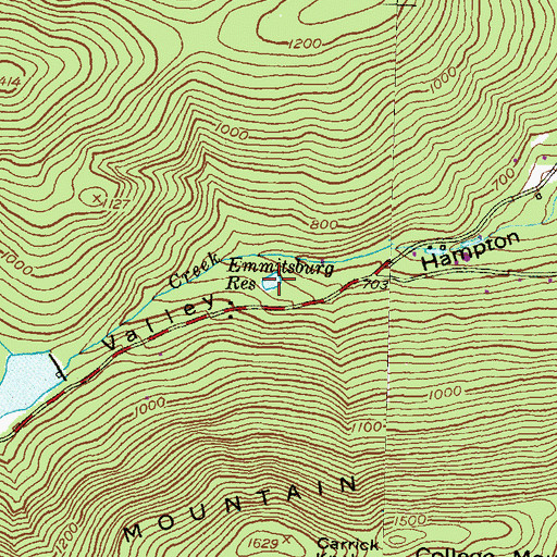 Topographic Map of Emmitsburg Reservoir, MD