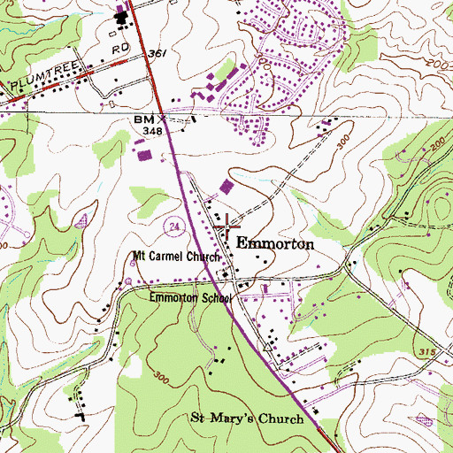 Topographic Map of Emmorton, MD