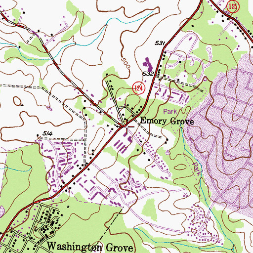 Topographic Map of Emory Grove, MD