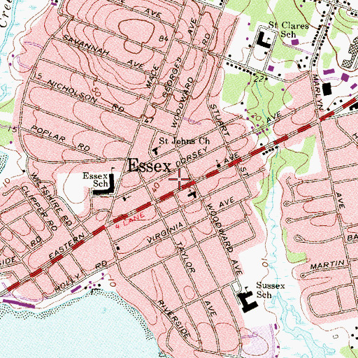 Topographic Map of Essex, MD