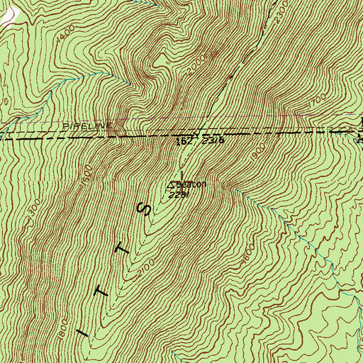 Topographic Map of Evitts Mountain, MD