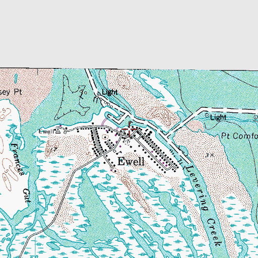 Topographic Map of Ewell, MD