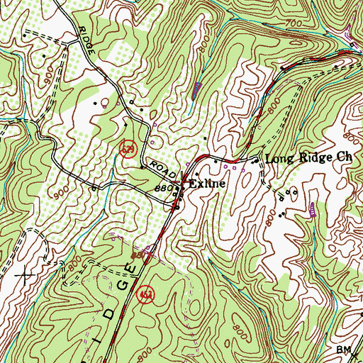 Topographic Map of Exline, MD