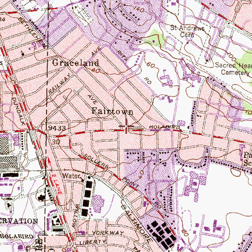 Topographic Map of Norwood Park, MD
