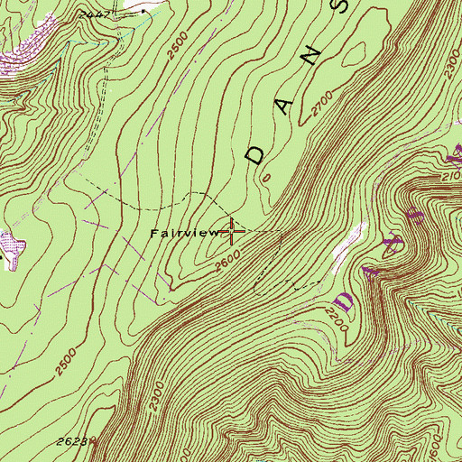 Topographic Map of Fairview, MD