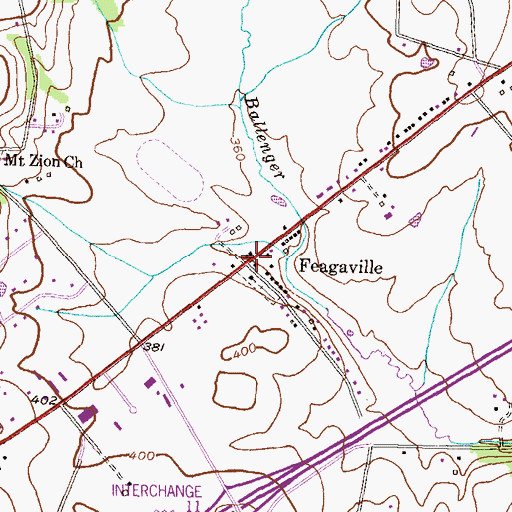 Topographic Map of Feagaville, MD