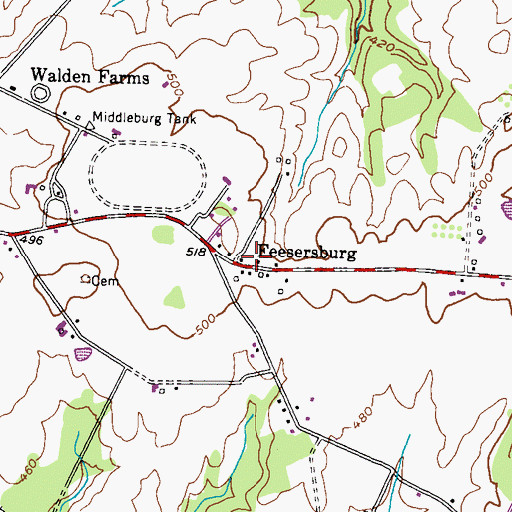 Topographic Map of Feesersburg, MD