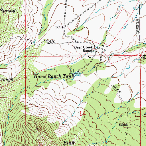 Topographic Map of Home Ranch Tank, AZ