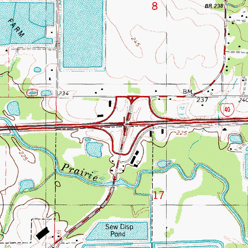 Topographic Map of Interchange 175, AR