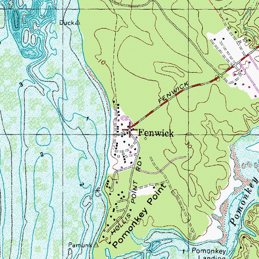 Topographic Map of Fenwick, MD