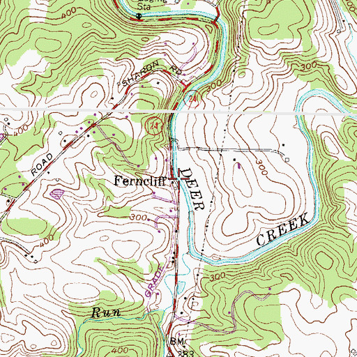 Topographic Map of Ferncliff, MD