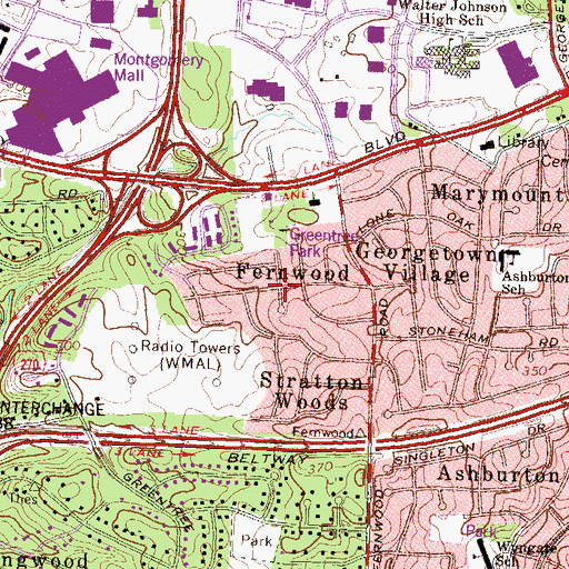 Topographic Map of Fernwood, MD