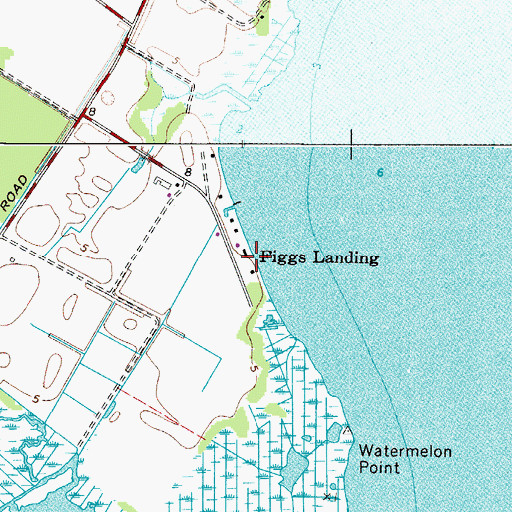Topographic Map of Figgs Landing, MD