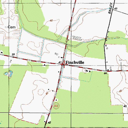 Topographic Map of Finchville, MD