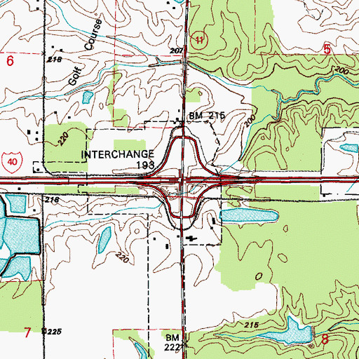 Topographic Map of Interchange 193, AR