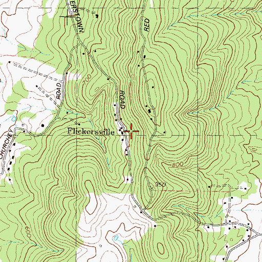Topographic Map of Flickersville, MD
