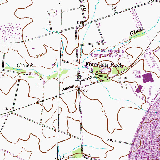 Topographic Map of Fountain Rock, MD