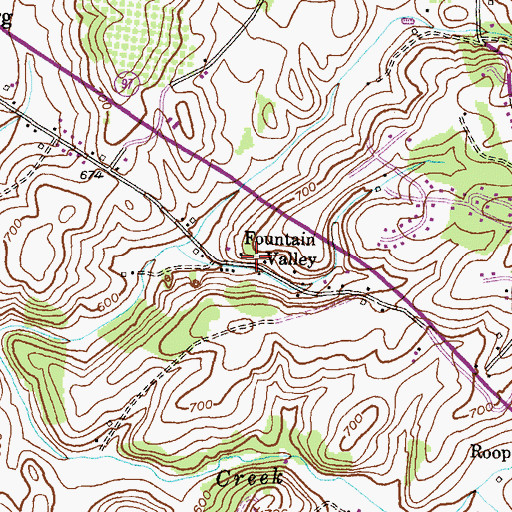 Topographic Map of Fountain Valley, MD