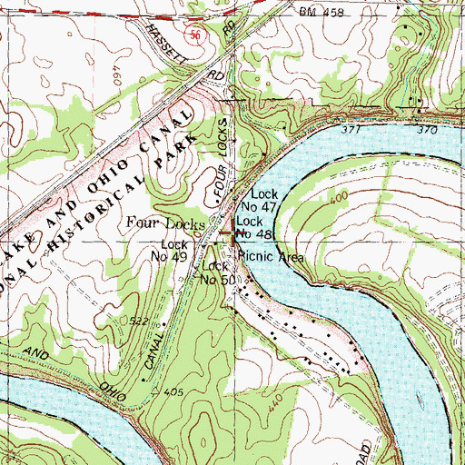Topographic Map of Four Locks, MD