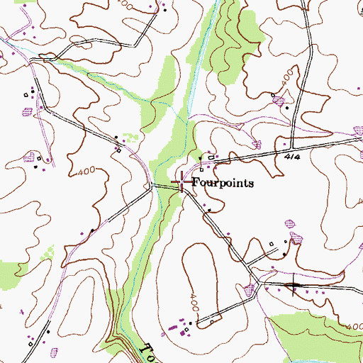 Topographic Map of Fourpoints, MD