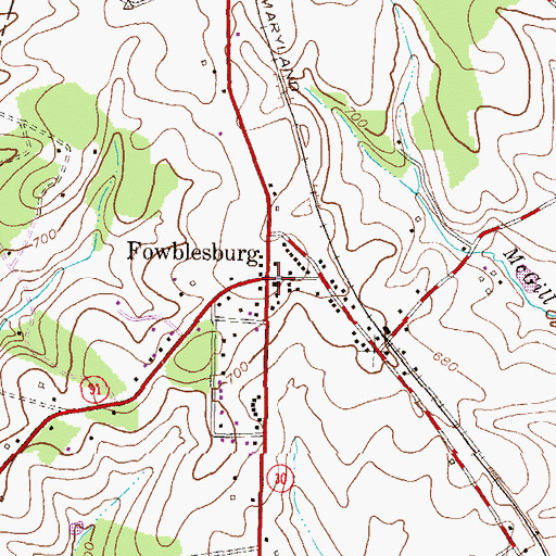Topographic Map of Fowblesburg, MD