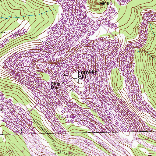 Topographic Map of Franklin Hill, MD