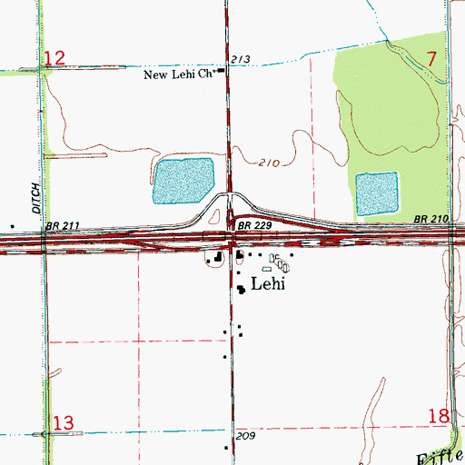 Topographic Map of Interchange 271, AR
