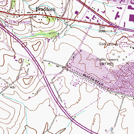 Topographic Map of Fuller, MD