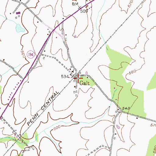 Topographic Map of Galt, MD