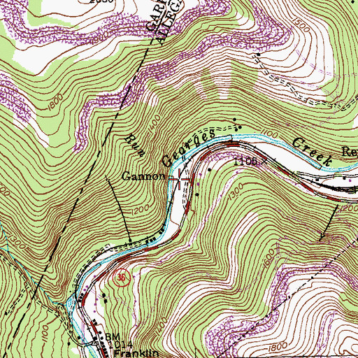 Topographic Map of Gannon, MD