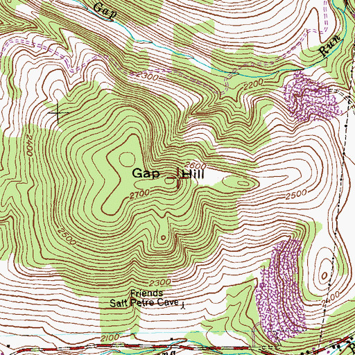 Topographic Map of Gap Hill, MD