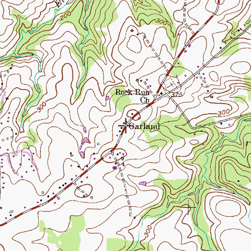 Topographic Map of Garland, MD