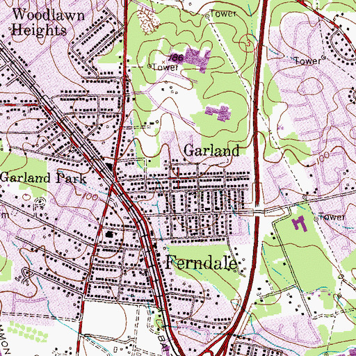 Topographic Map of Garland, MD