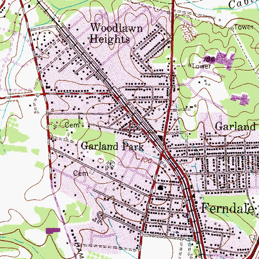 Topographic Map of Garland Park, MD