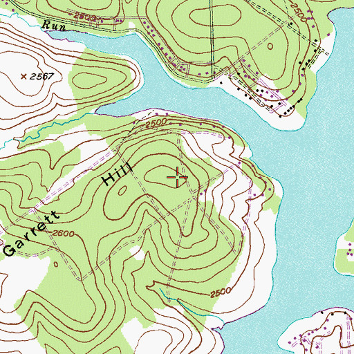 Topographic Map of Garrett Hill, MD