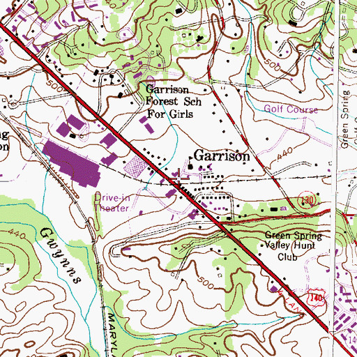 Topographic Map of Garrison, MD