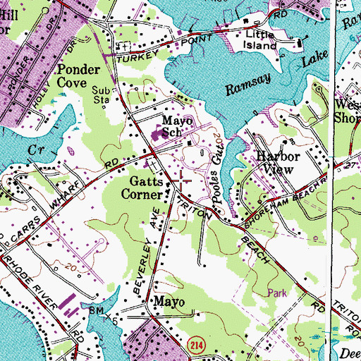 Topographic Map of Gatts Corner, MD