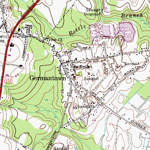 Topographic Map of Germantown, MD