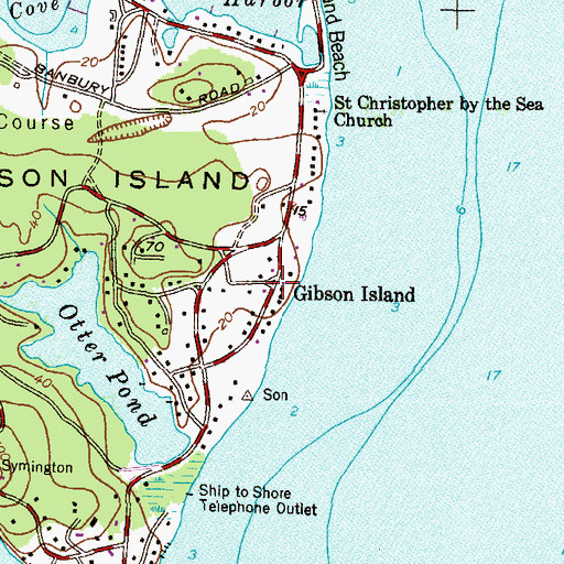 Topographic Map of Gibson Island, MD