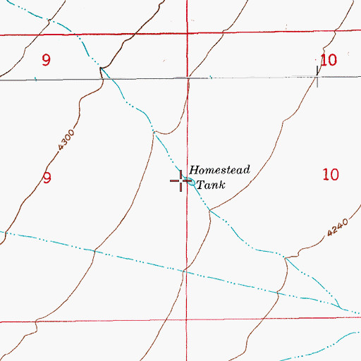 Topographic Map of Homestead Tank, AZ