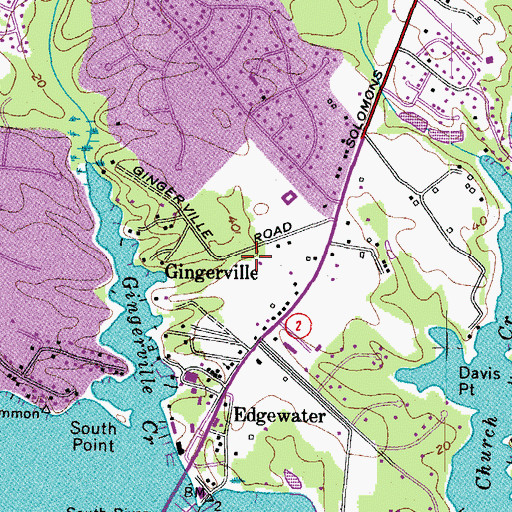 Topographic Map of Gingerville, MD