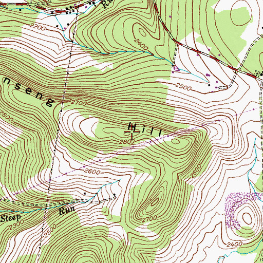 Topographic Map of Ginseng Hill, MD